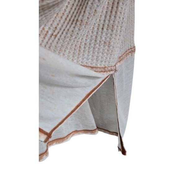 We The Free Thermal Tunic Top Women's Large Brown Tan Lightweight Semi-Sheer - Picture 5 of 7